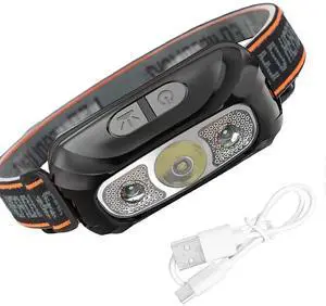 Ecocleanpath Rechargeable Motion Sensor Headlamp - Super Bright LED, Waterproof, Adjustable Head Torch for Outdoor