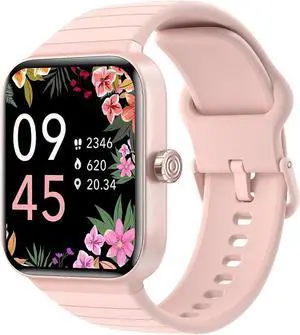 Ecocleanpath Fitpolo 1.8" Smart Watch with Bluetooth Calling, 100+ Fitness Modes, IP68 Waterproof, Pink