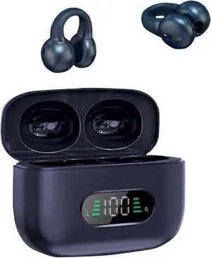 Open Ear Bluetooth Bone Conduction Earbuds - Clip-On Sport Headphones for Running, Safe & Waterproof Open Ear Bluetooth Bone Conduction Earbuds - Clip-On Sport Headphones for Running, Safe & Waterproof