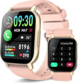 Ecocleanpath 1.85" Smart Watch with Bluetooth Calls, IP68 Waterproof, 114 Sport Modes, Gold for Android/iOS