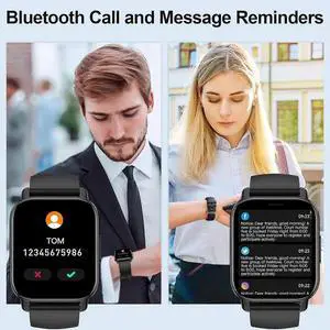 Ecocleanpath 1.85" Smart Watch with Bluetooth Call, IP68 Waterproof, 114 Sport Modes, Compatible with Android/iOS (Silver)