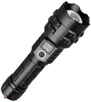 Ecocleanpath Rechargeable Tactical Flashlight, 5 Modes Super Bright LED, IPX7 Waterproof & Power Bank Function