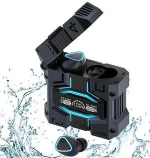 TWS Bluetooth 5.3 Earbuds, IPX7 Waterproof Sport Earphones with 180H Playtime & Touch Control (Black) TWS Bluetooth 5.3 Earbuds, IPX7 Waterproof Sport Earphones with 180H Playtime & Touch Control (Black)