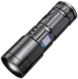 Ecocleanpath 3000 Lumen Rechargeable Flashlight, IPX6 Waterproof High Lumens Flashlight for Outdoor Camping (Black)