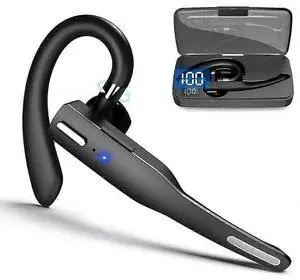 Bluetooth Earpiece with 52H Talk, Noise Cancelling, Adjustable Hook for iPhone/Android (Black) Bluetooth Earpiece with 52H Talk, Noise Cancelling, Adjustable Hook for iPhone/Android (Black)