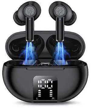 Wireless Earbuds Bluetooth 5.3, 42Hrs HiFi Stereo, 4 ENC Mics, Touch Control, IP7 Waterproof (Black) Wireless Earbuds Bluetooth 5.3, 42Hrs HiFi Stereo, 4 ENC Mics, Touch Control, IP7 Waterproof (Black)