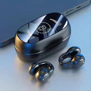 Clip-On Open Ear Bone Conduction Headphones V5.3 - Wireless Bluetooth 5.3, Noise Cancelling, HiFi Stereo Clip-On Open Ear Bone Conduction Headphones V5.3 - Wireless Bluetooth 5.3, Noise Cancelling, HiFi Stereo