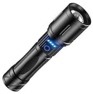 Ecocleanpath Rechargeable LED Tactical Flashlight, 1000m Beam, Waterproof, Type-C Fast Charging for Camping & Emergencies (Black) Ecocleanpath Rechargeable LED Tactical Flashlight, 1000m Beam, Waterproof, Type-C Fast Charging for Camping & Emergencies (Black)