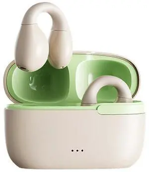 Beige Bluetooth 5.3 Bone Conduction Ear Clip Headset - Open Ear Safe for Sports & Work Beige Bluetooth 5.3 Bone Conduction Ear Clip Headset - Open Ear Safe for Sports & Work
