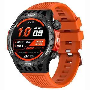 Ecocleanpath Smartwatch with Compass, Flashlight, Bluetooth Calling, Health & Sports Tracking - Orange Ecocleanpath Smartwatch with Compass, Flashlight, Bluetooth Calling, Health & Sports Tracking - Orange