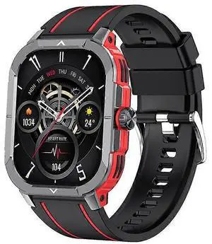 Ecocleanpath Smartwatch with Bluetooth Calling & Voice Control, 2.06" AMOLED, Fitness & Health Tracker, Red
