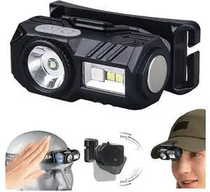 Ecocleanpath LED Magnetic Headlamp with Motion Sensor, 9 Light Modes, Waterproof Headlight for Outdoor (Black) Ecocleanpath LED Magnetic Headlamp with Motion Sensor, 9 Light Modes, Waterproof Headlight for Outdoor (Black)