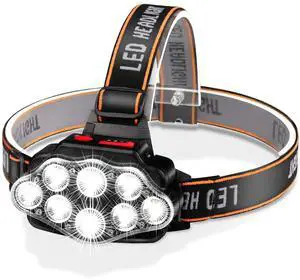 Ecocleanpath LED Rechargeable Headlamp, 8-LED 500m USB Headlight, 4 Modes IPX4 Waterproof for Outdoor Running Hiking Ecocleanpath LED Rechargeable Headlamp, 8-LED 500m USB Headlight, 4 Modes IPX4 Waterproof for Outdoor Running Hiking