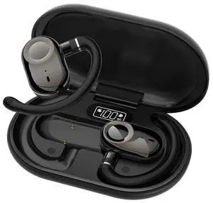Bluetooth 5.4 Open Ear Earbuds with Dual-Axis Adjustment, 5H Playback & IPX5 Waterproof (Black)