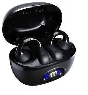 Clip-On Bone Conduction Earphones Bluetooth 5.3, HiFi Sound, IPX4 Waterproof, Wireless Charging Case (Black) Clip-On Bone Conduction Earphones Bluetooth 5.3, HiFi Sound, IPX4 Waterproof, Wireless Charging Case (Black)