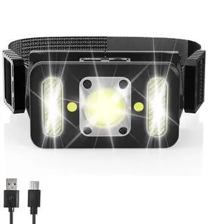 Ecocleanpath 1000 Lumen Motion Sensor Headlamp, 8 Modes Rechargeable LED Head Light for Outdoor Hiking