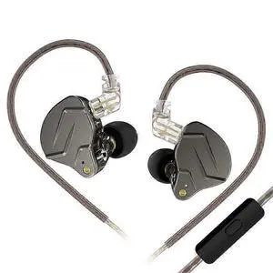 Gaming Earbuds with Noise Cancelling, HiFi IEM Stereo Sound, Zinc Alloy Shell (Grey)