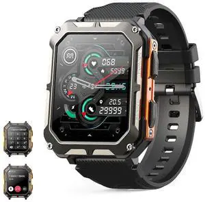 Ecocleanpath Military Smart Watch for Men: 1.83" HD, 120 Sports Modes, IP68 Waterproof, 15-Day Battery