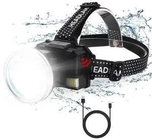 Ecocleanpath Rechargeable Motion Sensor Headlamp 12000L, 6 Modes IPX4 Waterproof for Camping Hiking Cycling (Black) Ecocleanpath Rechargeable Motion Sensor Headlamp 12000L, 6 Modes IPX4 Waterproof for Camping Hiking Cycling (Black)
