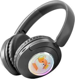 Bluetooth 5.3 Headset with RGB Lighting & Active Noise Cancelling, Hi-Fi Sound (Black)