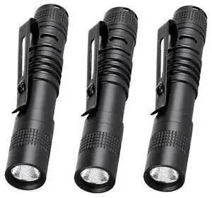 Ecocleanpath 900LM XPE-R3 Ultra Slim LED Pen Flashlight 3-Pack, Tactical Belt Clip Torch (Black) Ecocleanpath 900LM XPE-R3 Ultra Slim LED Pen Flashlight 3-Pack, Tactical Belt Clip Torch (Black)