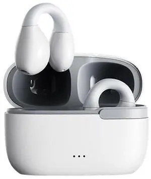 White Bluetooth 5.3 Ear Clip Bone Conduction Headset - Open Ear Safe for Sports & Work White Bluetooth 5.3 Ear Clip Bone Conduction Headset - Open Ear Safe for Sports & Work
