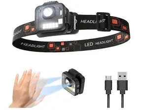 EcocleanpathMotion-Activated Headlamp with Type-C Charging, 600 Lumens, Waterproof for Outdoor Activities (Black) EcocleanpathMotion-Activated Headlamp with Type-C Charging, 600 Lumens, Waterproof for Outdoor Activities (Black)