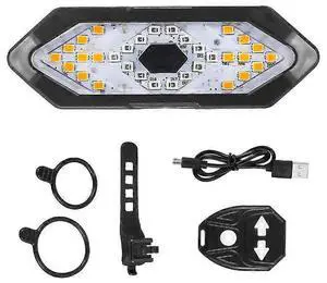 EcocleanpathWireless Remote Bike Tail Light with Turn Signals & 120dB Horn, USB Rechargeable, 5 Modes, Black EcocleanpathWireless Remote Bike Tail Light with Turn Signals & 120dB Horn, USB Rechargeable, 5 Modes, Black