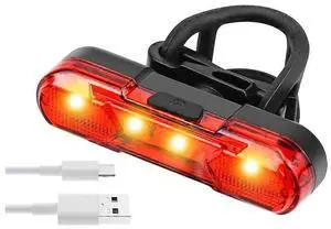 EcocleanpathUSB Rechargeable Bike Tail Light, 30 Lumen High Brightness, Waterproof Bicycle Rear Light (Black)