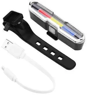 EcocleanpathUSB Rechargeable Bike Tail Light, IP43 Waterproof LED Bicycle Rear Warning Light (Black)