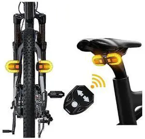 EcocleanpathWireless Bike Turn Signals with Remote - USB Rechargeable, IPX6 Waterproof LED Taillight (Black) EcocleanpathWireless Bike Turn Signals with Remote - USB Rechargeable, IPX6 Waterproof LED Taillight (Black)