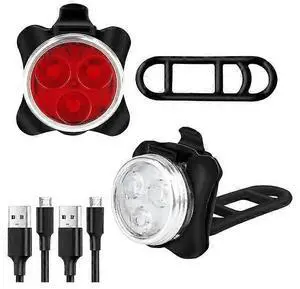EcocleanpathProfessional Bike Light Set, 650 Lumens LED, 4 Modes, USB Rechargeable, IPX4 Waterproof (Black) EcocleanpathProfessional Bike Light Set, 650 Lumens LED, 4 Modes, USB Rechargeable, IPX4 Waterproof (Black)