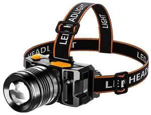 Ecocleanpath Ultra Bright LED Headlamp with Motion Sensor, Zoomable & Rechargeable, 3 Modes for Outdoor/Indoor Use (Black)