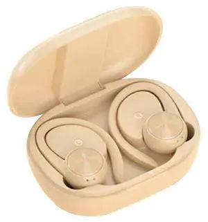 Wireless Earhook Bluetooth Headset with Mic, Noise Cancelling, Secure Fit for iPhone/Android (Yellow)