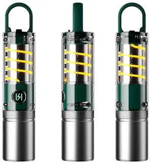 Ecocleanpath LED Rechargeable Tactical Flashlight, 800 Lumens Zoomable 5 Modes with Dual Light Source & Hanger, 1800mAh (Green) Ecocleanpath LED Rechargeable Tactical Flashlight, 800 Lumens Zoomable 5 Modes with Dual Light Source & Hanger, 1800mAh (Green)