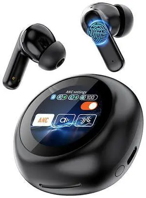 Wireless Earbuds Bluetooth 5.4, ENC/ANC Noise Cancellation, IPX5 Waterproof, HiFi Stereo Sound, Smart Touch (Black)