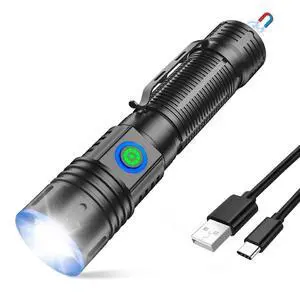 Ecocleanpath 20000 Lumens Rechargeable LED Flashlight, 1500m Magnetic Zoomable Waterproof Light for Emergency & Outdoor Ecocleanpath 20000 Lumens Rechargeable LED Flashlight, 1500m Magnetic Zoomable Waterproof Light for Emergency & Outdoor