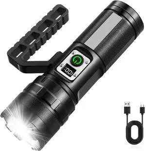Ecocleanpath Rechargeable LED Flashlight 2750mAh, 11 Modes Super Bright IPX6 Waterproof for Camping Emergencies Ecocleanpath Rechargeable LED Flashlight 2750mAh, 11 Modes Super Bright IPX6 Waterproof for Camping Emergencies