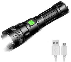 Ecocleanpath 9000 Lumen Rechargeable LED Tactical Flashlight, Zoomable & Waterproof, 3 Modes for Outdoor Camping