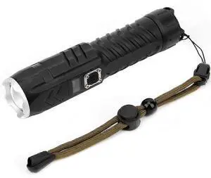 Ecocleanpath Ultra Bright Zoomable USB Rechargeable Flashlight with OLED Display, IPX5 Waterproof for Outdoor Adventures (Black) Ecocleanpath Ultra Bright Zoomable USB Rechargeable Flashlight with OLED Display, IPX5 Waterproof for Outdoor Adventures (Black)