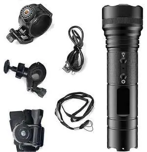 Ecocleanpath LED Flashlight Camera 1080P HD, IP66 Waterproof, 5 Modes, 2600mAh, Helmet/Bike Mount (Black) Ecocleanpath LED Flashlight Camera 1080P HD, IP66 Waterproof, 5 Modes, 2600mAh, Helmet/Bike Mount (Black)