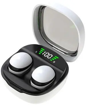 Bluetooth 5.3 Invisible Sleep Earbuds for Side Sleepers, Mini Wireless & All-Day Comfort (White)