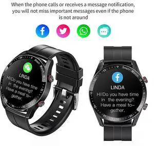 Ecocleanpath Smart Watch 1.3" Bluetooth Call & Health Monitor, IP67 Waterproof, 20-Day Battery, Black