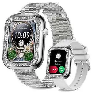 Ecocleanpath Women's Smartwatch 1.57'' Bluetooth Call, Female Health Tracker, IP67 Waterproof, Silver Ecocleanpath Women's Smartwatch 1.57'' Bluetooth Call, Female Health Tracker, IP67 Waterproof, Silver