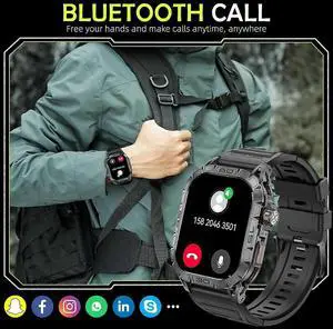 Ecocleanpath EIGIIS Smart Watch for Men: 1.96" AMOLED Always-On Display, Bluetooth Calls, 100+ Sports Modes, Heart Rate Monitor (Orange)