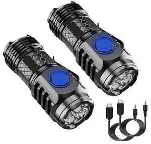 Ecocleanpath Three-Eyed Monster Mini Flashlight, Rechargeable High Lumen LED, Waterproof & Shockproof (Black) Ecocleanpath Three-Eyed Monster Mini Flashlight, Rechargeable High Lumen LED, Waterproof & Shockproof (Black)