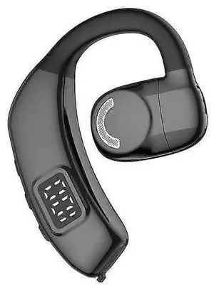 Bluetooth 5.3 Wireless Headset with LED Display - 30H Battery for Driving/Business/Office (Black)