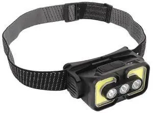 Ecocleanpath Rechargeable COB LED Headlamp with Power Display, 1200mAh Battery & Motion Sensor - Black