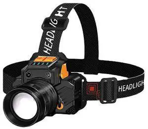 Ecocleanpath USB Rechargeable LED Headlamp, 90° Zoomable Waterproof Head Torch with Gesture Control & 3 Modes (Black) Ecocleanpath USB Rechargeable LED Headlamp, 90° Zoomable Waterproof Head Torch with Gesture Control & 3 Modes (Black)