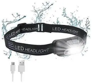 Ecocleanpath Rechargeable LED Headlamp with Motion Sensor, 160 Lumen, IPX6 Waterproof, Ultra-Light Black Head Torch Ecocleanpath Rechargeable LED Headlamp with Motion Sensor, 160 Lumen, IPX6 Waterproof, Ultra-Light Black Head Torch